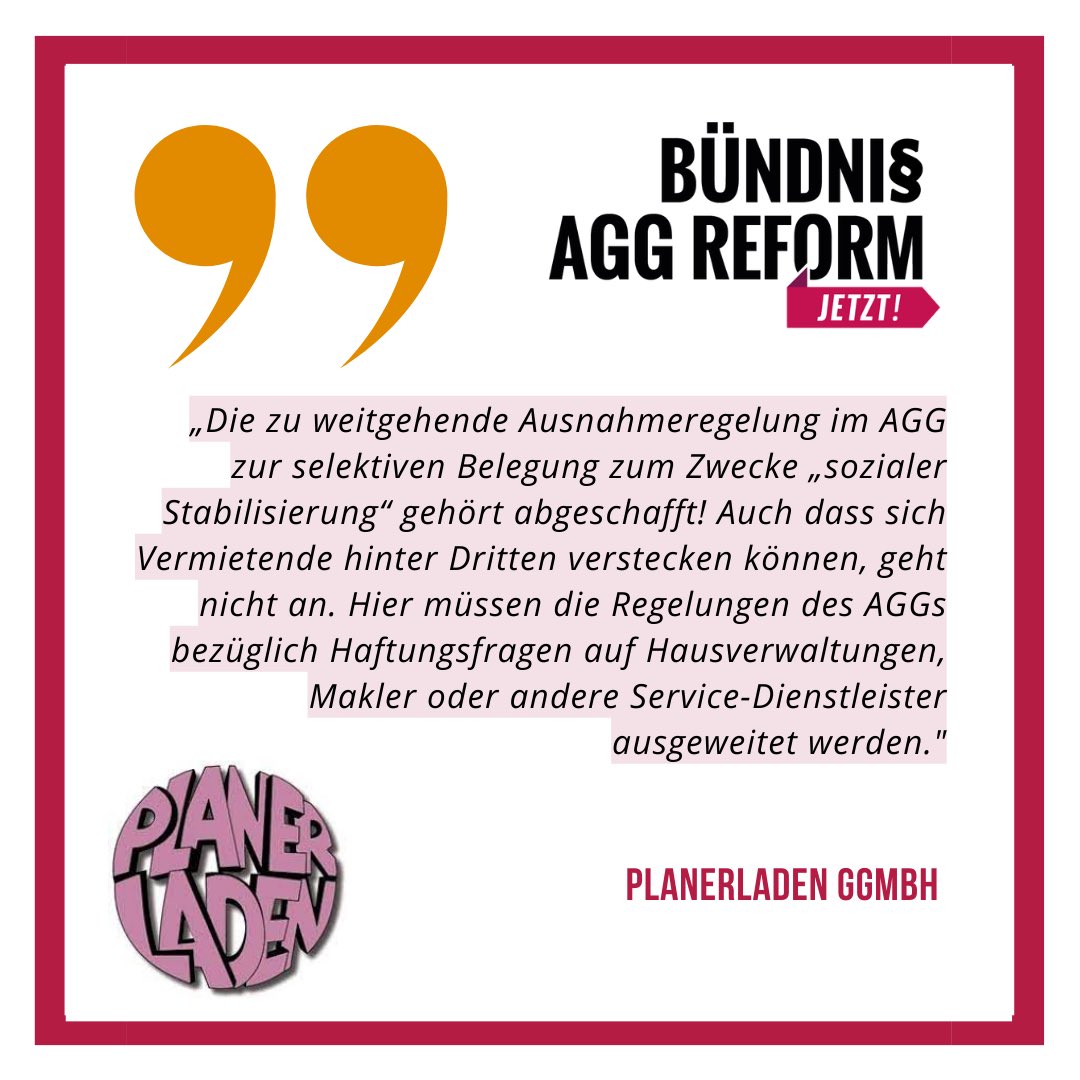 Heute erklären uns Armaghan Naghipour aus dem Vorstand von <a href="/NDOrgs/">ndo - das postmigrantische netzwerk</a>, die Antidiskriminierungsstelle StandUp der Schwulenberatung Berlin und die Beratungsstelle Planerladen, warum es dringend eine umfassende #AGGReform braucht.