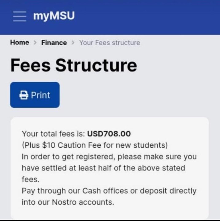 mukwerekwere's tweet photo. Aya ndomashura akaBoiliswa. In this economy? @MidlandsState
Are this fees you expect from people who earn rtgs? Muchadzidzisana mega ikoko #ZimDecides2023 #ElectionsZW https://t.co/0xGrczbL5X