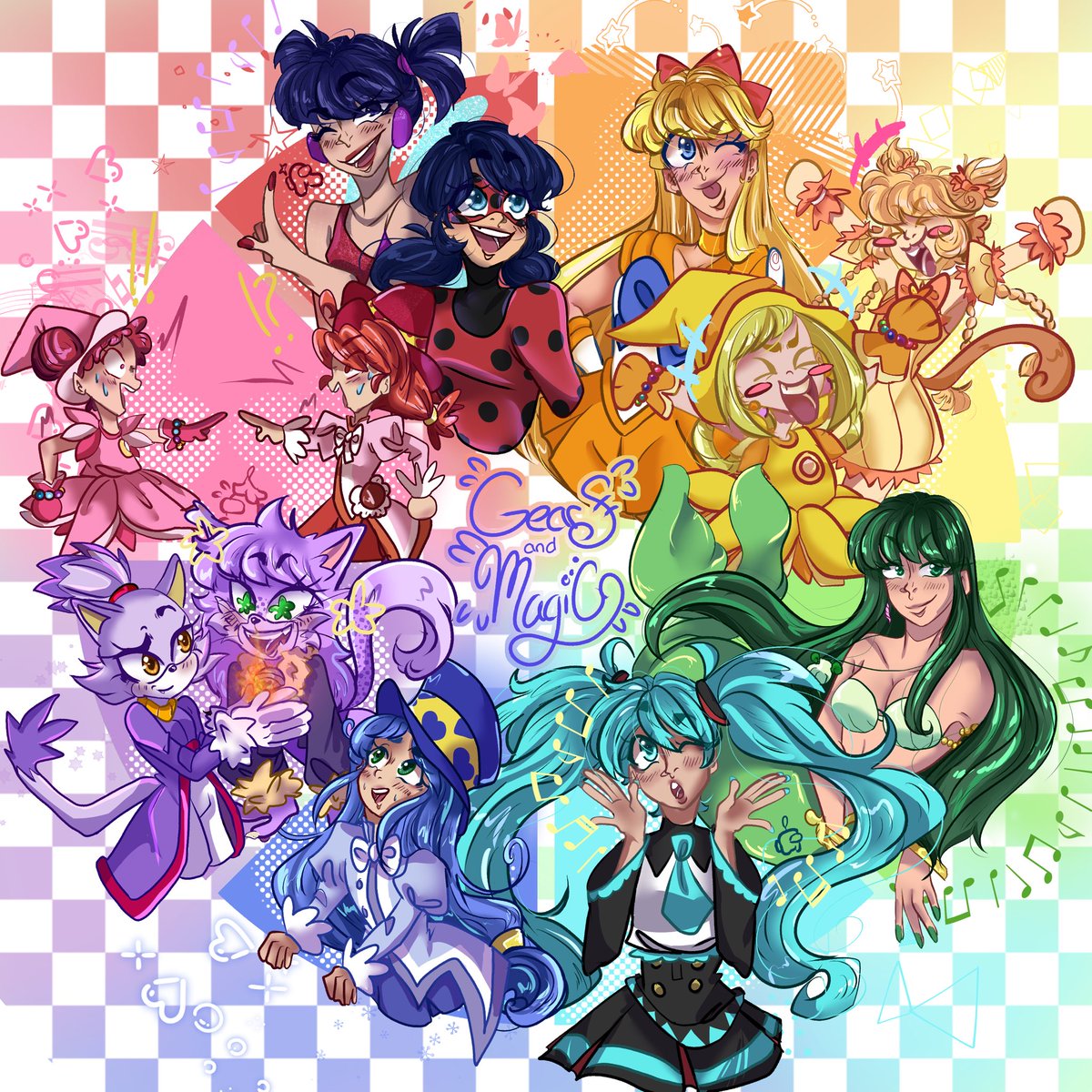 gearsxandxmagic's tweet photo. Did the whole process on IG— im p late, buuuuuuut #colorwheelchallenge but with #magicalgirls https://t.co/pxkbheb9Jt