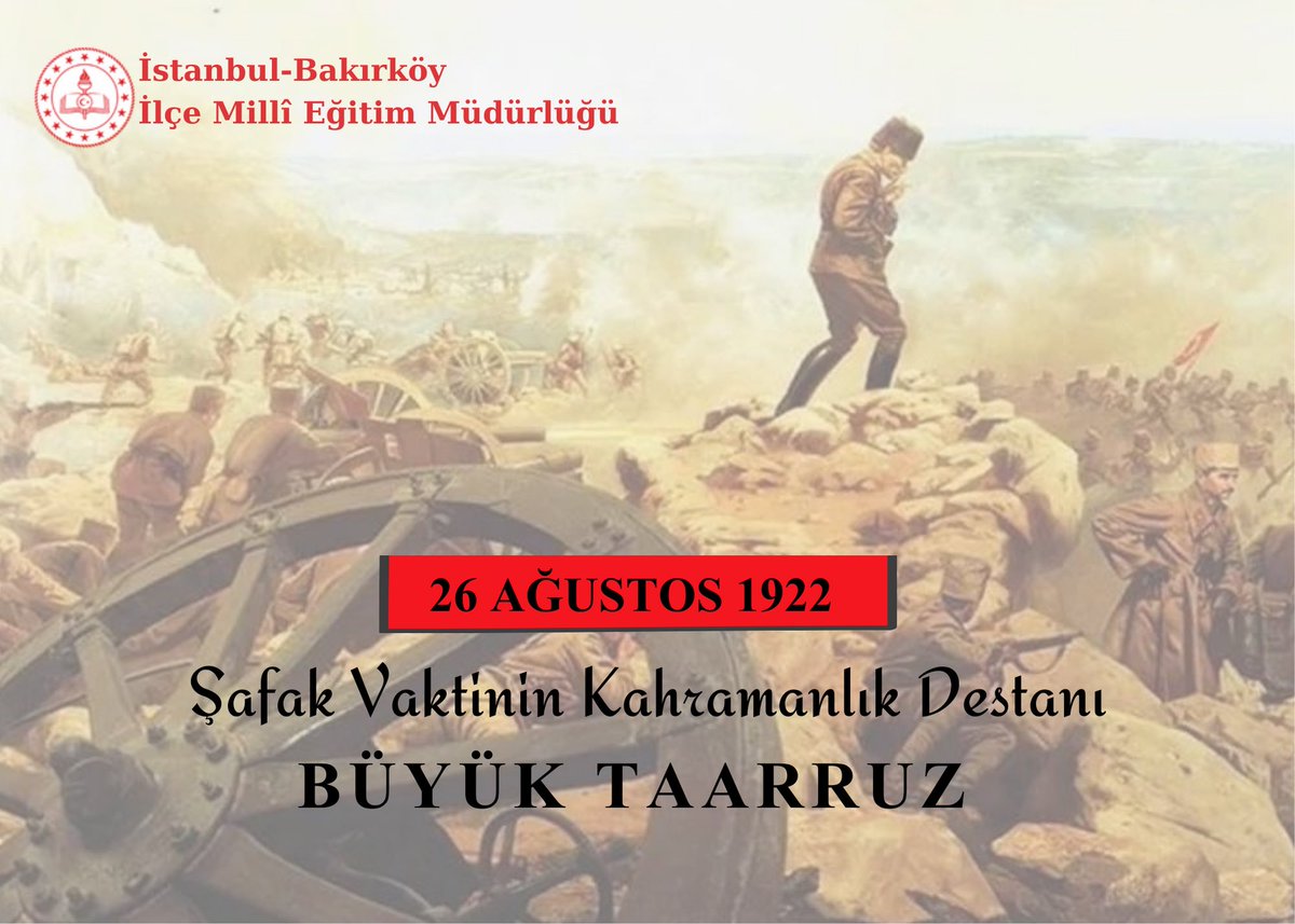 Büyük Taarruz tam 101 yıl önce bugün başladı. Başta Gazi Mustafa Kemal Atatürk olmak üzere bu toprakları bize vatan kılan kahraman şehitlerimize saygı, sevgi ve minnet ile… 

<a href="/Yusuf__Tekin/">Yusuf Tekin</a> <a href="/memleventyazici/">Levent Yazıcı</a> <a href="/cepni6144/">M.Fatih Çepni</a>