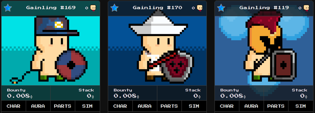 I'm playing season 2 <a href="/thegainlings/">The Gainlings</a>!  P2E on-chain gaming.

🔸Mint your army
🔸Build your alliances
🔸Fight for the prize pool (currently 1.3E+)

See you on the battlefield Anon! 😈