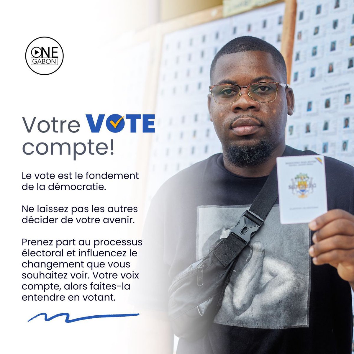 🗳️🇬🇦 Ne confiez pas votre destin à autrui. Participez, agissez, votez : votre voix est un levier pour le changement. 
Faites résonner votre choix dans les urnes. #Elections2023 #AliPourTous #MaVoixCompte241 #Gabon