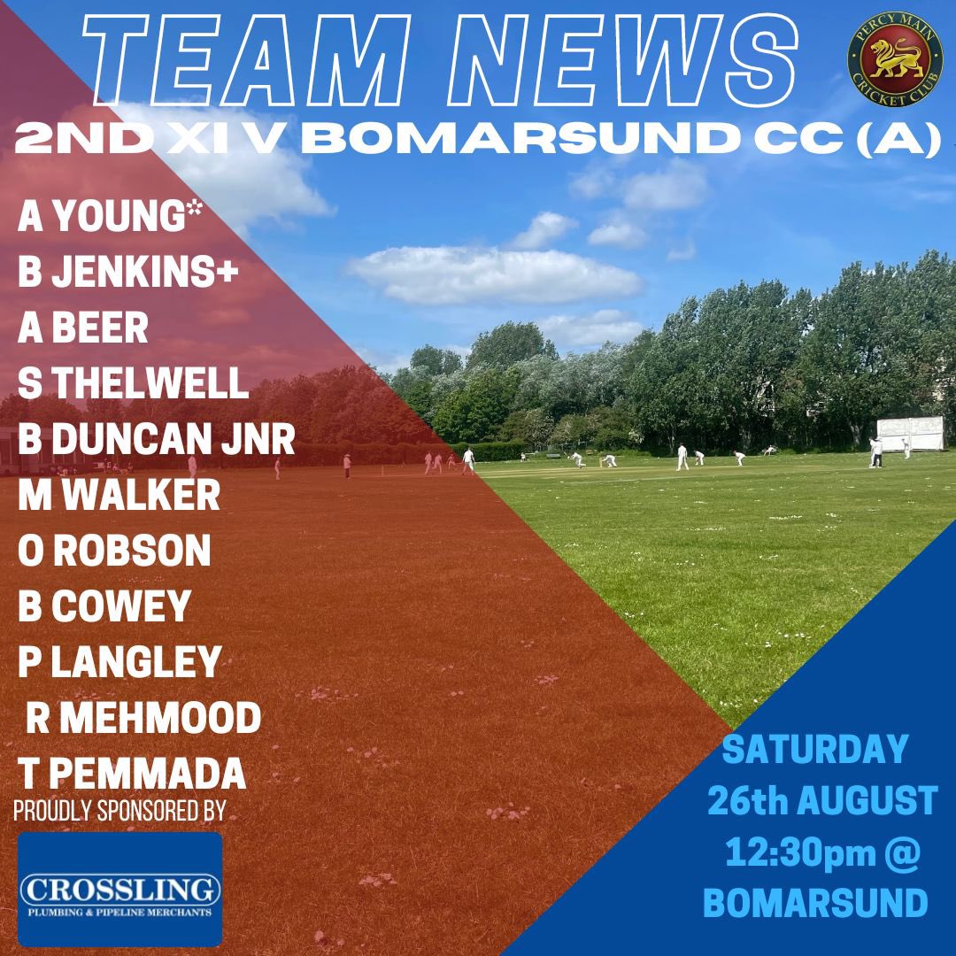 Percy Main Cricket & Sports Club (@percymaincc) on Twitter photo 2s take on Bomarsund away! Finally some good weather on a Saturday 🥴
Is today the day <a href="/bigalreturns/">Alex Young</a> leads PMCC 2s to their first victory on a Saturday?
UTM!!! 2s take on Bomarsund away! Finally some good weather on a Saturday 🥴
Is today the day <a href="/bigalreturns/">Alex Young</a> leads PMCC 2s to their first victory on a Saturday?
UTM!!!
