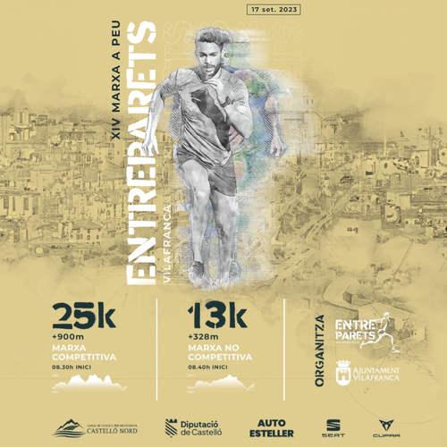 📢 Atenció!
Ja estan obertes les inscripcions per a la XIV Cursa #Entreparets de #Vilafranca:
- Modalitat Marxa a Peu 25K, 8:30 h
- Modalitat Marxa 13K Jóvens, 8:40 h
- Modalitat Marxa 13K General, 8:40 h
📆 Diumenge 17 de setembre.
🥘 Opció de dinar: 10€ runatica.com/event/xiv-marx…