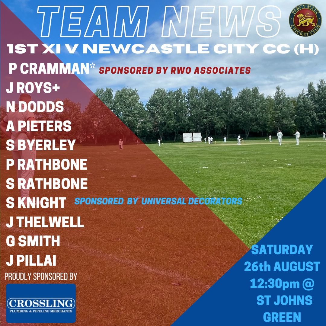 Percy Main Cricket & Sports Club (@percymaincc) on Twitter photo Delayed start at PMCC today. Aiming for 2pm with reduced overs. Thanks to our sponsors <a href="/CrosslingNCL/">Crossling Newcastle</a> <a href="/RwoAssociates/">RWO</a> <a href="/updandy/">Universal Painting and Decorating</a> Delayed start at PMCC today. Aiming for 2pm with reduced overs. Thanks to our sponsors <a href="/CrosslingNCL/">Crossling Newcastle</a> <a href="/RwoAssociates/">RWO</a> <a href="/updandy/">Universal Painting and Decorating</a>