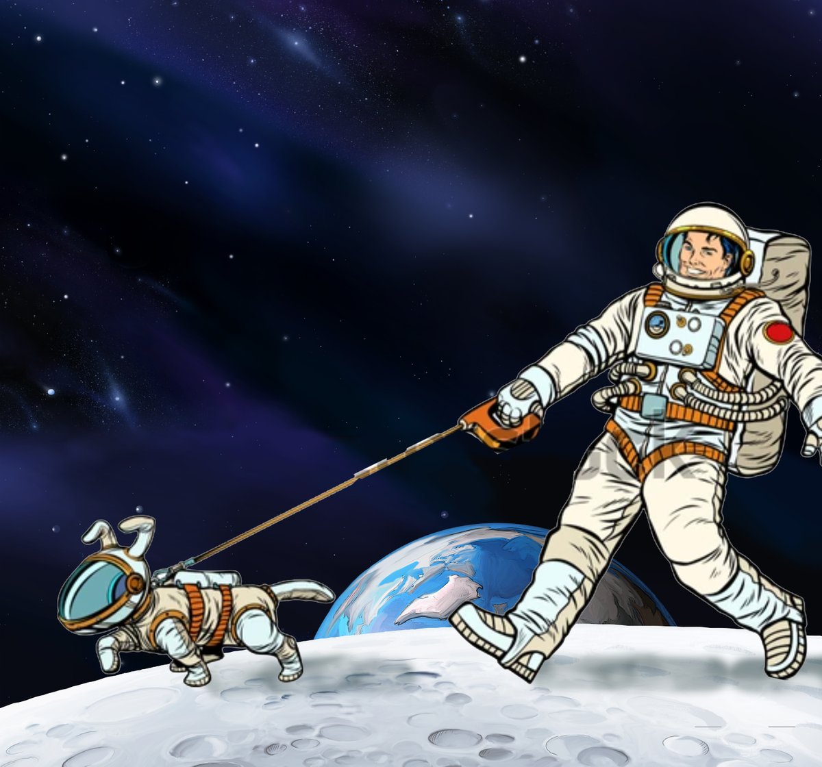 YusufCatStevens's tweet photo. In the '70s, there was an article that made me furious, but also made me laugh, called 'Was God An Astronaut?' The whole premise of putting God into a space rocket was so outrageous I just decided to have a go and wrote ‘Was Dog A Doughnut?" #internationaldogday #dog #WasDogADoughnut #space #moon #ILoveMyDog