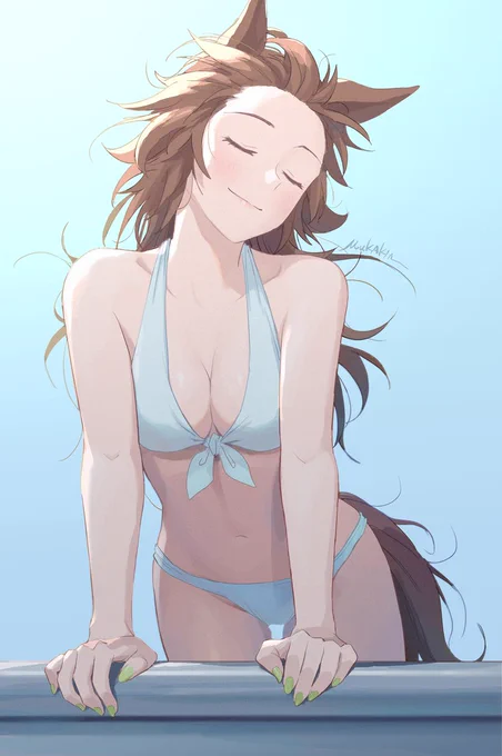 ミスターシービーの海水浴 50日チャレ#051「海 楽しもうよ」2「風 気持ちいいね」リベンジ 夏は終わってません←#ウマ娘 