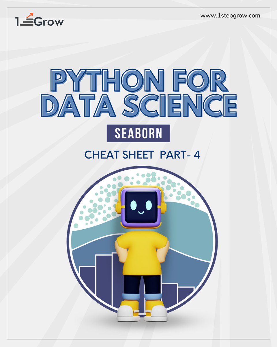 1stepGrow's tweet image. Mastering Data Science with Python 🐍📊
🔹 Exploring SEABORN: Your Data Viz Wingman
🔹 Dive into our Cheat Sheet Part - 4
🔹 Elevate your data game effortlessly!
Join us at @1stepGrow_academy
#PythonDataScience #SEABORNmagic
