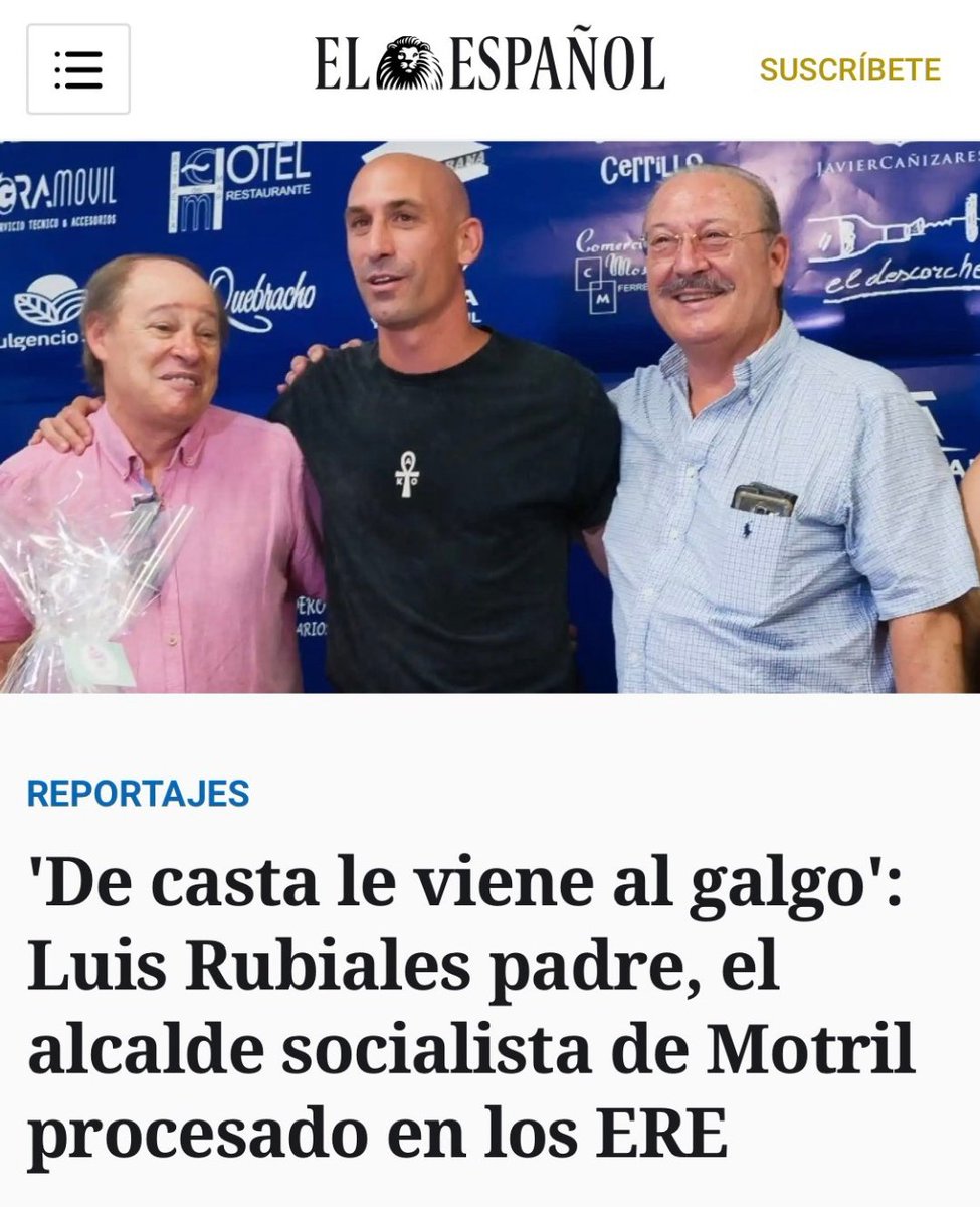 1. Que Rubiales es un gañán, sí.
2. Que la cacería política y mediática contra él por un pico es una cortina de humo, también.
3. Que Rubiales debería dimitir por otros hechos, no por lo del pico, por supuesto.
4. Que Rubiales es un producto del PSOE, es decir, cree que puede