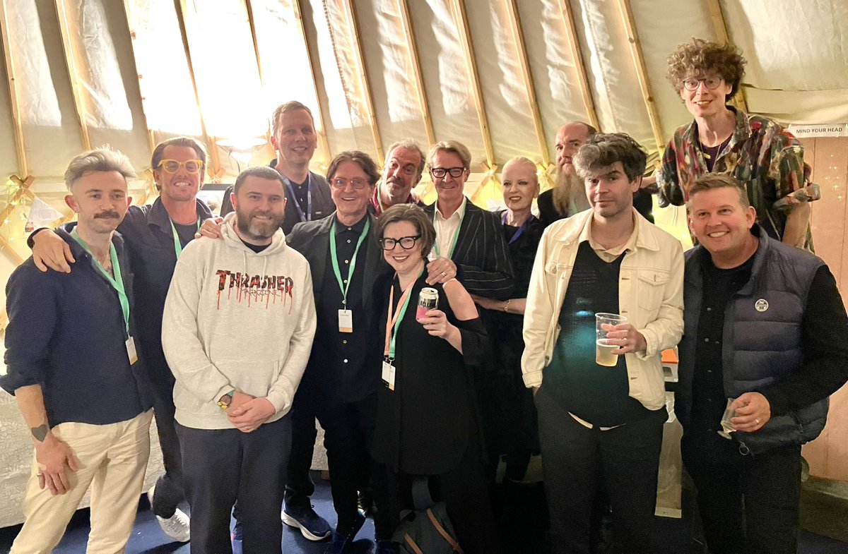 Survivors photo after last night sublime @edbookfest Cat Party with @davidshrigley + luscious intros from @garbage 💚💛🧡💜💙 . Long live the authors yurt 🛖. @gregjmchugh @GavsterNo1 @breonrydell @gazzalon @littlekatphotos @eyesofothers