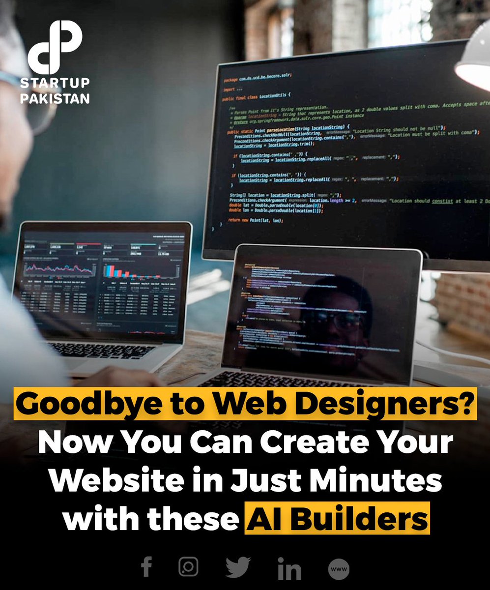 PakStartup's tweet photo. Farewell to the era of traditional web designers as the emergence of AI-powered website builders has revolutionized the way websites are created. 

Here's How: https://t.co/g55EXcwplb https://t.co/QtX77CiK46