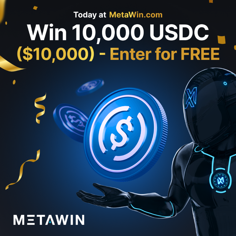MetaWin's tweet photo. Enter today's big $10,000 Stable Coin competition at MetaWin.