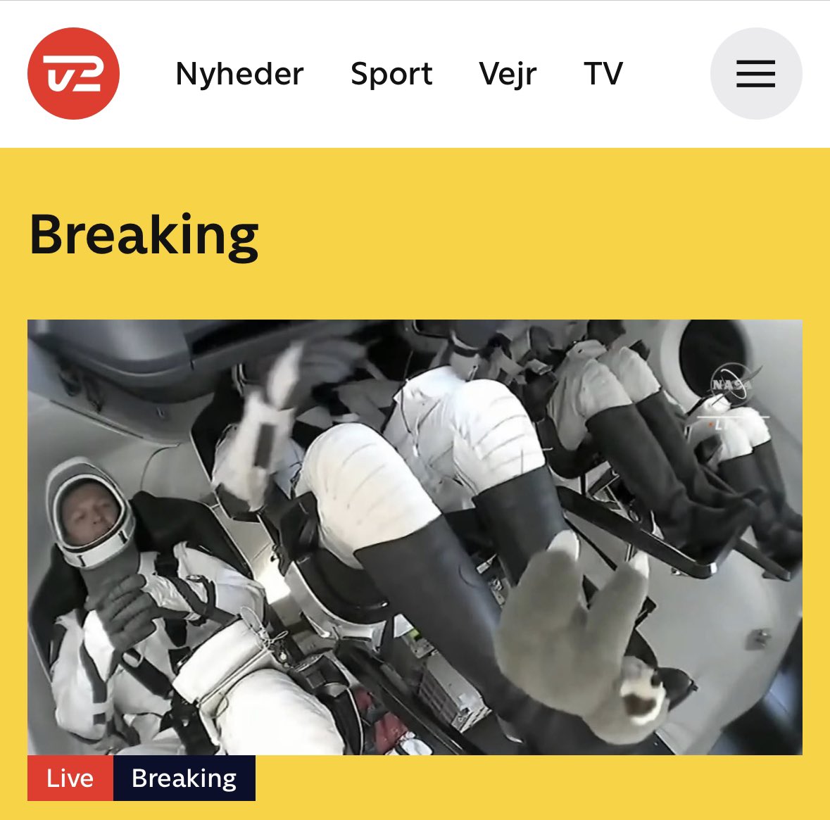 TBFunch's tweet photo. Der er talt ned til det her i et døgn, og det har stået på nu i flere timer, men på @tv2nyhederne er det stadig breaking! Hvorfor? 🤷🏻‍♂️ https://t.co/edHbGXmM51