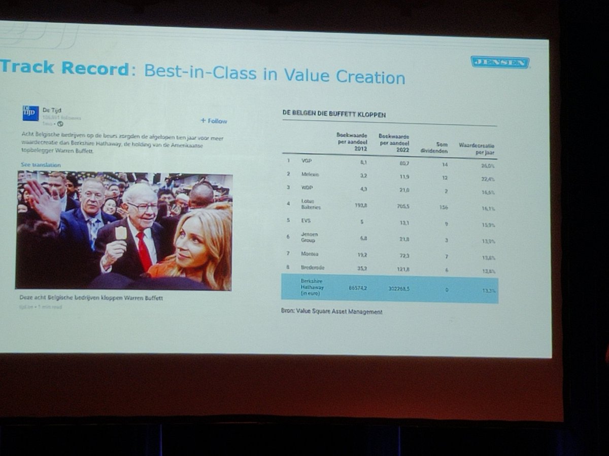Pdeneve1's tweet photo. #jensen doet het beter dan #buffett #valuesquare https://t.co/8tSaaG8x9m