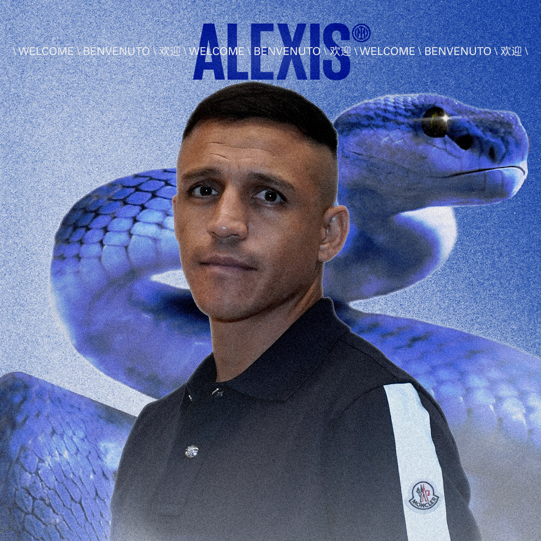 Inter_es's tweet photo. Bienvenido 🇨🇱 

#ForzaInter #WelcomeAlexis @Alexis_Sanchez https://t.co/6r4MmOECLd