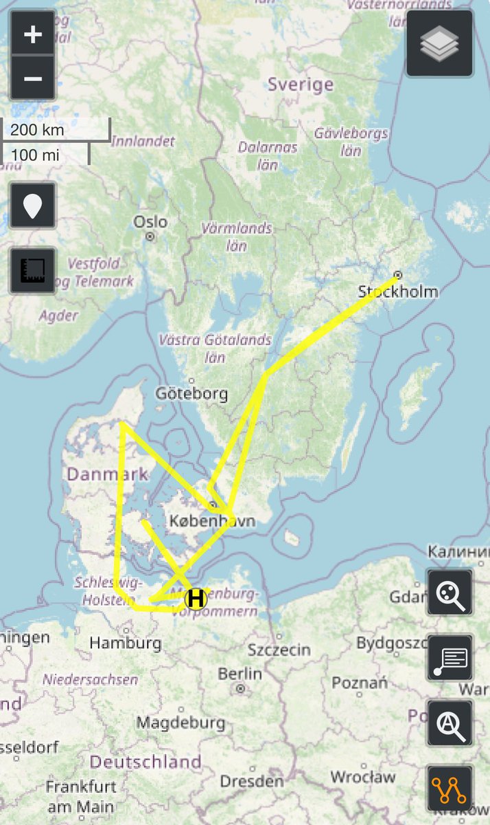 Hier einmal den #Dänemark &amp; #Schweden Urlaub mittels #Helium Netzwerk getrackt. Alles ohne GPS, Ortung rein durch die Standortinformationen der Empfangenen #Hotspots.