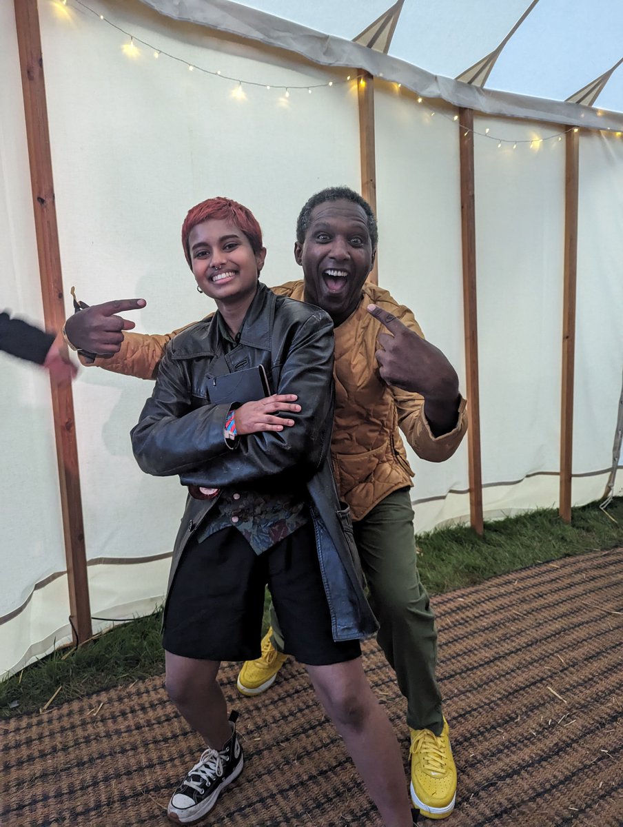 This is self described 'punk poet'  Jay Mitra from Yorkshire  <a href="/punkofcolour/">Jay (they/he) 🚩🏳️‍⚧️</a> I saw Jay last night @ShambalaFest .  Absolutely brilliant. The future. The John Lydon poem is next level. I am afraid he might even enjoy it. Please keep up the comedic polemic in your inimitable style.