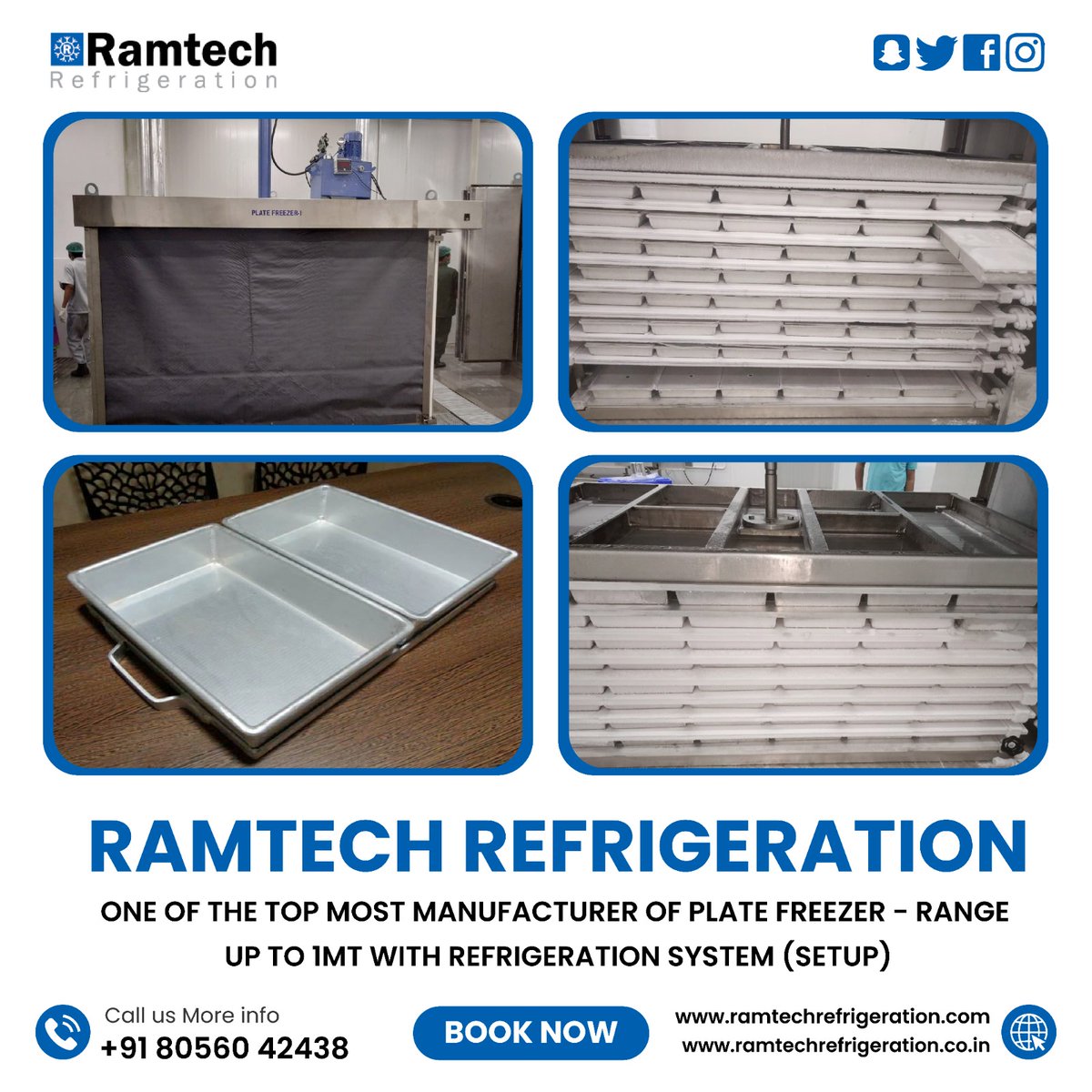 ramtechref's tweet image. Good to see you all,
we are One of Top Most Manufacturers of PLATE FREEZER with REFRIGERATION SYSTEM (Setup) (Based on Technical Requirements),
if any Enquiry or Requirements please feel free to contact as at any time @8056042438 or sales-chennai@ramtechrefrigeration.com,
@ramtec
