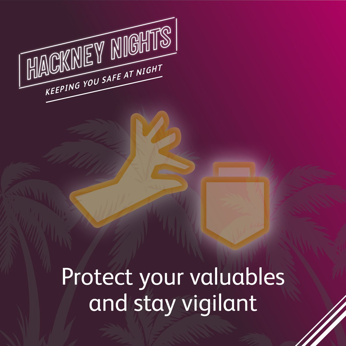 hackneycouncil's tweet photo. If you are out this Bank Holiday weekend, have fun and stay safe!
Remember to:
🧐Be vigilant
👛Look after your things
🍻Keep an eye on your drinks
#HackneyNights https://t.co/vVa5U0uXZm