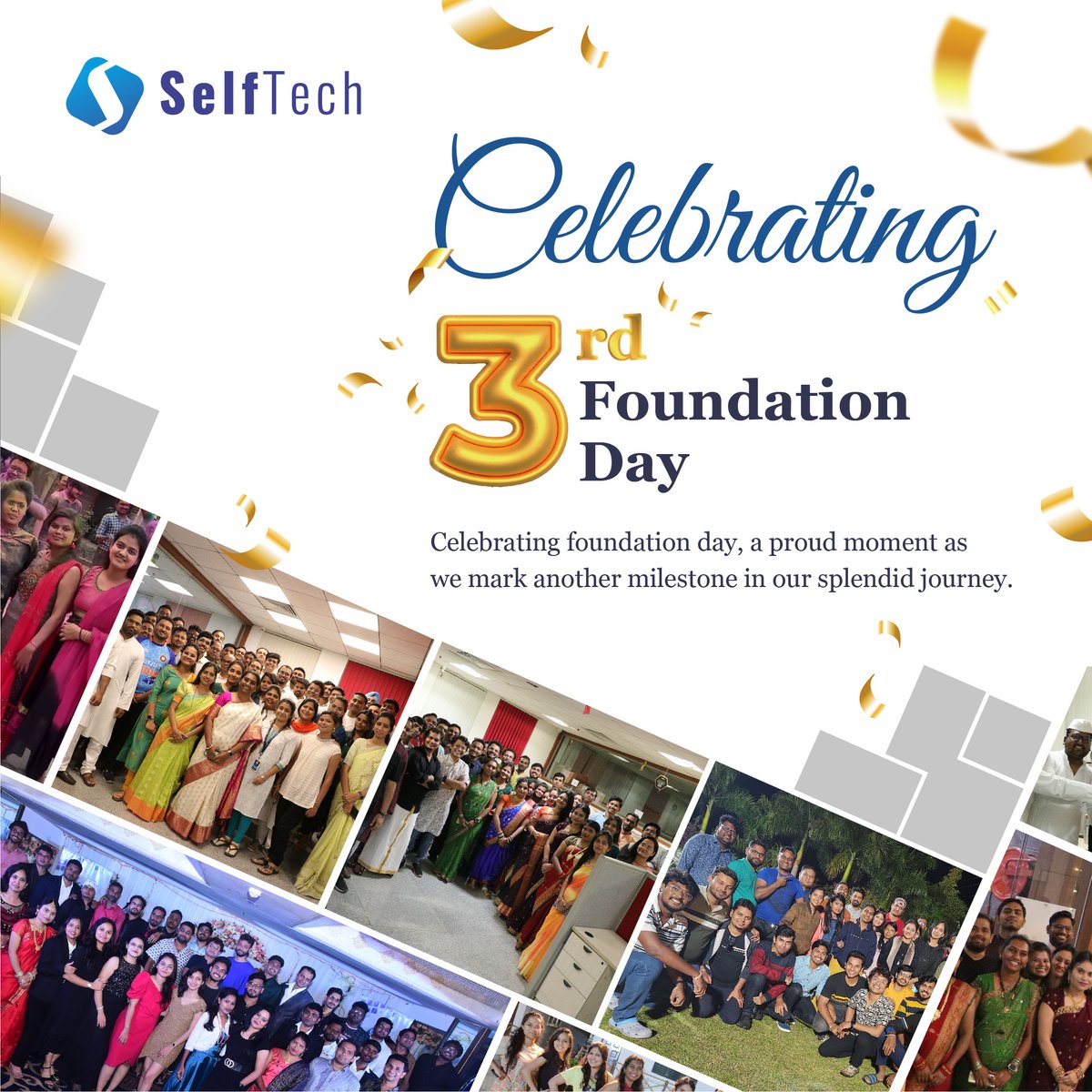 selftech_in's tweet photo. A heartfelt gratitude to all our employees, alumni, partners, customers, friends, mentors &amp; family for being a part of this journey.
Let's achieve even greater heights and create the greatest impact. #TogetherForever!
Happy #FoundationDay 2023! #SelfTech #Team https://t.co/M3ulCM6bE2