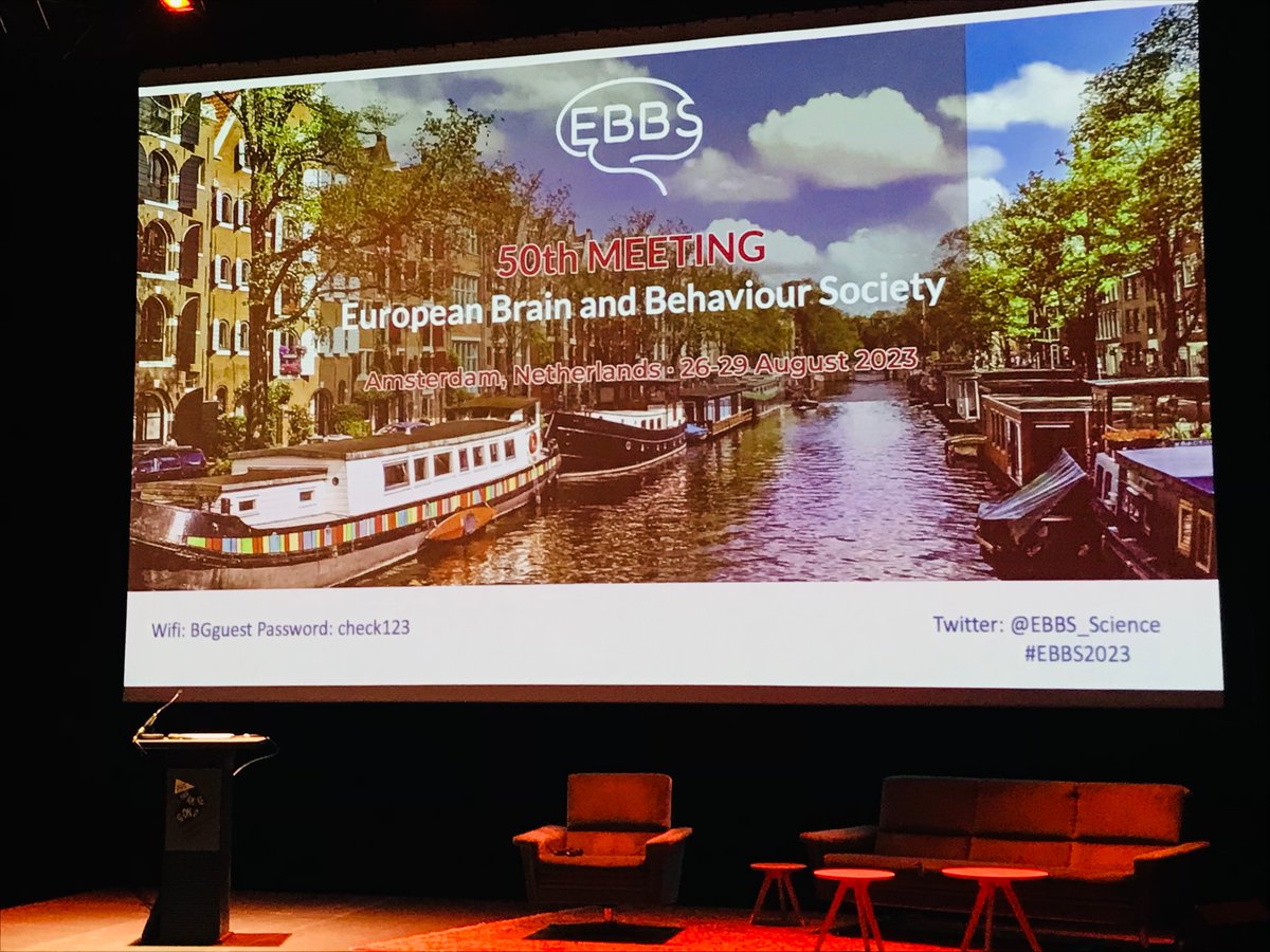 I am very excited for the 50th meeting of the European Brain and Behaviour Society in Amsterdam. @EBBS_Science #EBBS2023