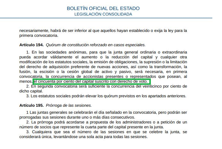 🟢La Junta General de Accionistas del #RealBetis se celebró con el quórum exigido por la Ley  

➡️ Real Decreto Legislativo 1/2010, de 2 de julio, por el que se aprueba el texto refundido de la Ley de Sociedades de Capital 👇