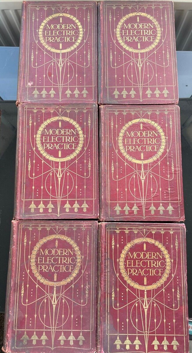 #Ebay lot ending soon! Modern Electric Practice Volumes 1 - 6 set by Magnus MacLean 1910 books
Published by The Gresham Publishing Company, 1910
ebay.co.uk/itm/3549902844… <a href="/ebay/">eBay</a> #electricity #electrician #electric #books #antique