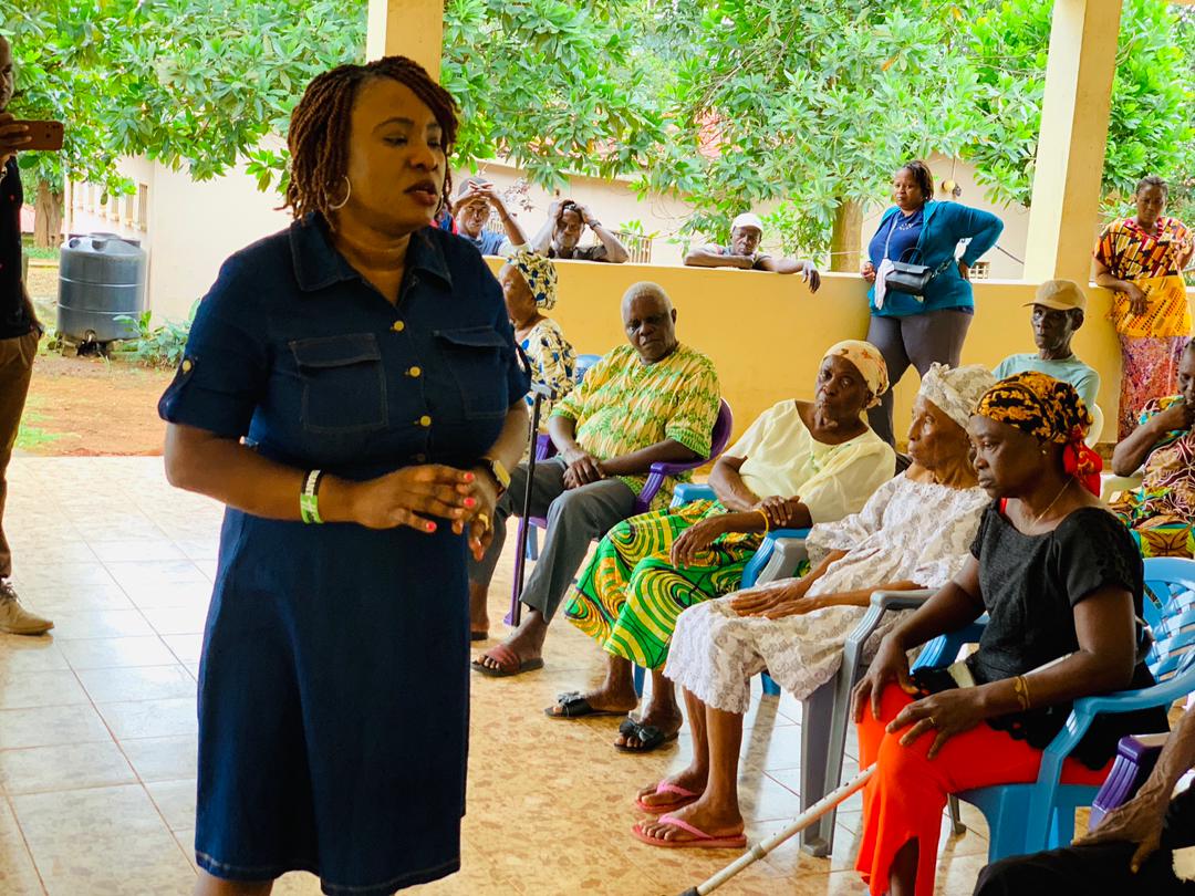 kar_melrose's tweet photo. In continuation of upholding the radical inclusion phenomenon of President Bio, I  today visited the King George's Home at the Grafton Community which a housing a total of 32 aged people including 20 female and 12 male. https://t.co/hRj3K36i5E