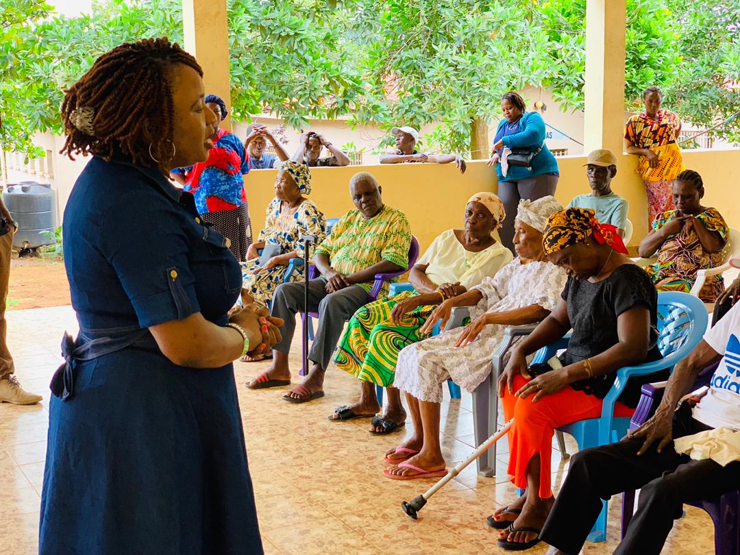 kar_melrose's tweet photo. In continuation of upholding the radical inclusion phenomenon of President Bio, I  today visited the King George's Home at the Grafton Community which a housing a total of 32 aged people including 20 female and 12 male. https://t.co/hRj3K36i5E