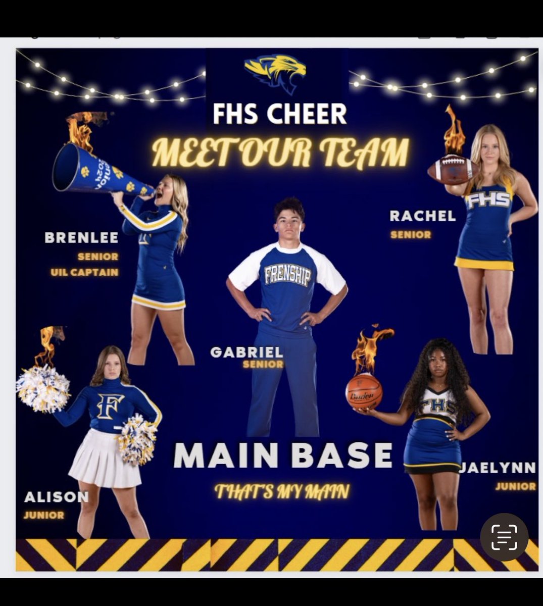 FrenshipHSCheer's tweet photo. Next up-
Our Mains
These athletes arenβt just amazing teammates, they also have to bring all the power to each and every practice!
Frenship Nation meet: our MAINS!
Brenlee, Gabriel, Rachel, Alison and Jae
We love our mains!! πͺπ»πͺπ»
#RuleTheShip #Mains #Backs #FrenshipNation https://t.co/ot84eYtA7E