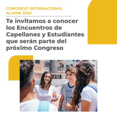 somosalaime's tweet photo. *¡Hola!*
⁉ ¿Sabías que durante el Congreso Internacional ALAIME 2023 se darán los Encuentros de *Capellanes* y *Estudiantes*?
🎯 Te dejamos toda la información acá -> https://t.co/dVDZwcfVdO https://t.co/1TUhTRja11