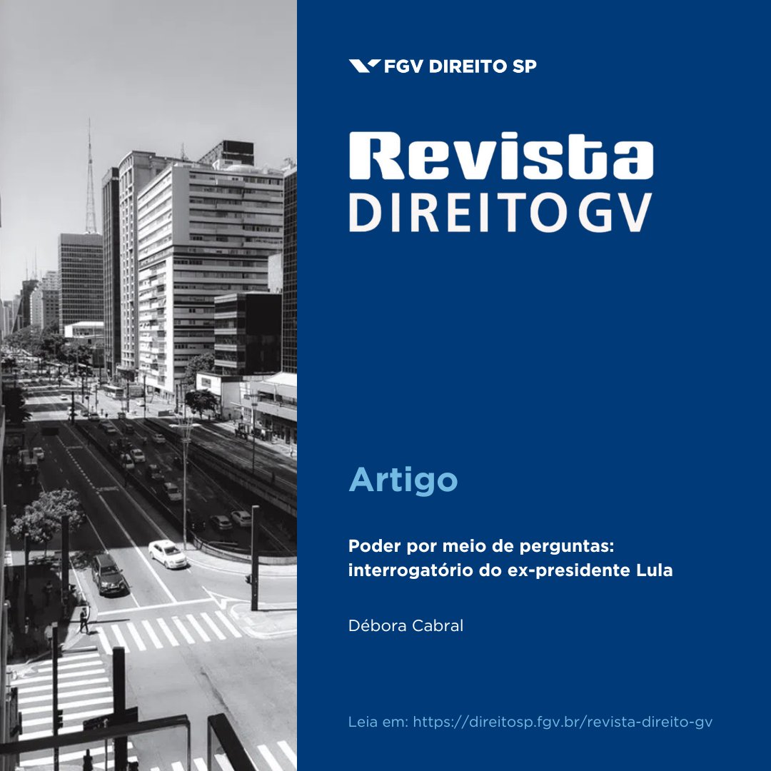 FGV Direito SP (@fgvdireitosp) on Twitter photo Com o intuito de identificar o exercício do poder institucional por meio de perguntas feitas pelo ex-juiz Sergio Moro durante o depoimento do ex-presidente Luiz Inácio Lula da Silva, realizado em maio 2017, a autora <a href="/debbie_cab/">Debbie Cabral</a> analisa, no artigo “Poder por meio de... Com o intuito de identificar o exercício do poder institucional por meio de perguntas feitas pelo ex-juiz Sergio Moro durante o depoimento do ex-presidente Luiz Inácio Lula da Silva, realizado em maio 2017, a autora <a href="/debbie_cab/">Debbie Cabral</a> analisa, no artigo “Poder por meio de...