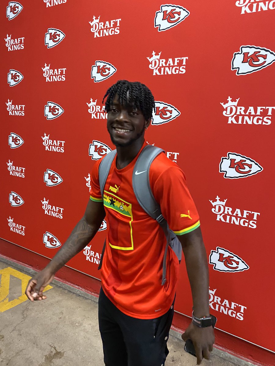 K-State product Ekow Boye-Doe is here for his first game in Arrowhead Stadium.

Lawrence High grad.