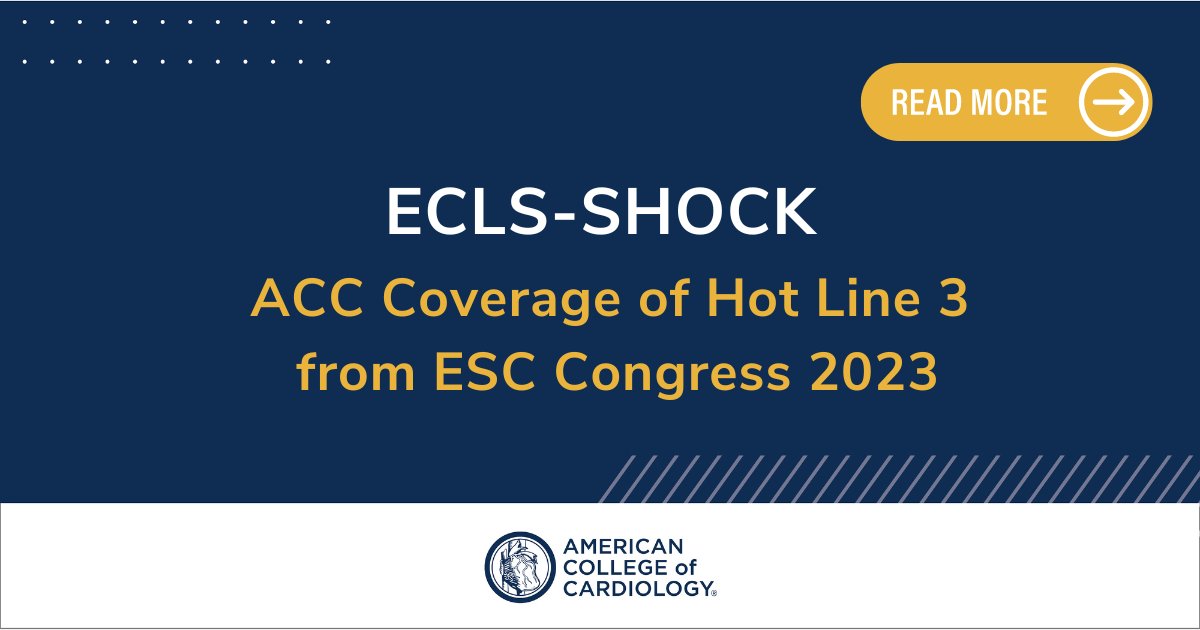 ACCinTouch's tweet image. Early ECLS did not 🚫 improve survival in patients with #cvAMI complicated by cardiogenic shock who were scheduled for early #revascularization in findings from ECLS-SHOCK presented at #ESCCongress. 

Were these results shocking? 🤯  bit.ly/3YTgUTT