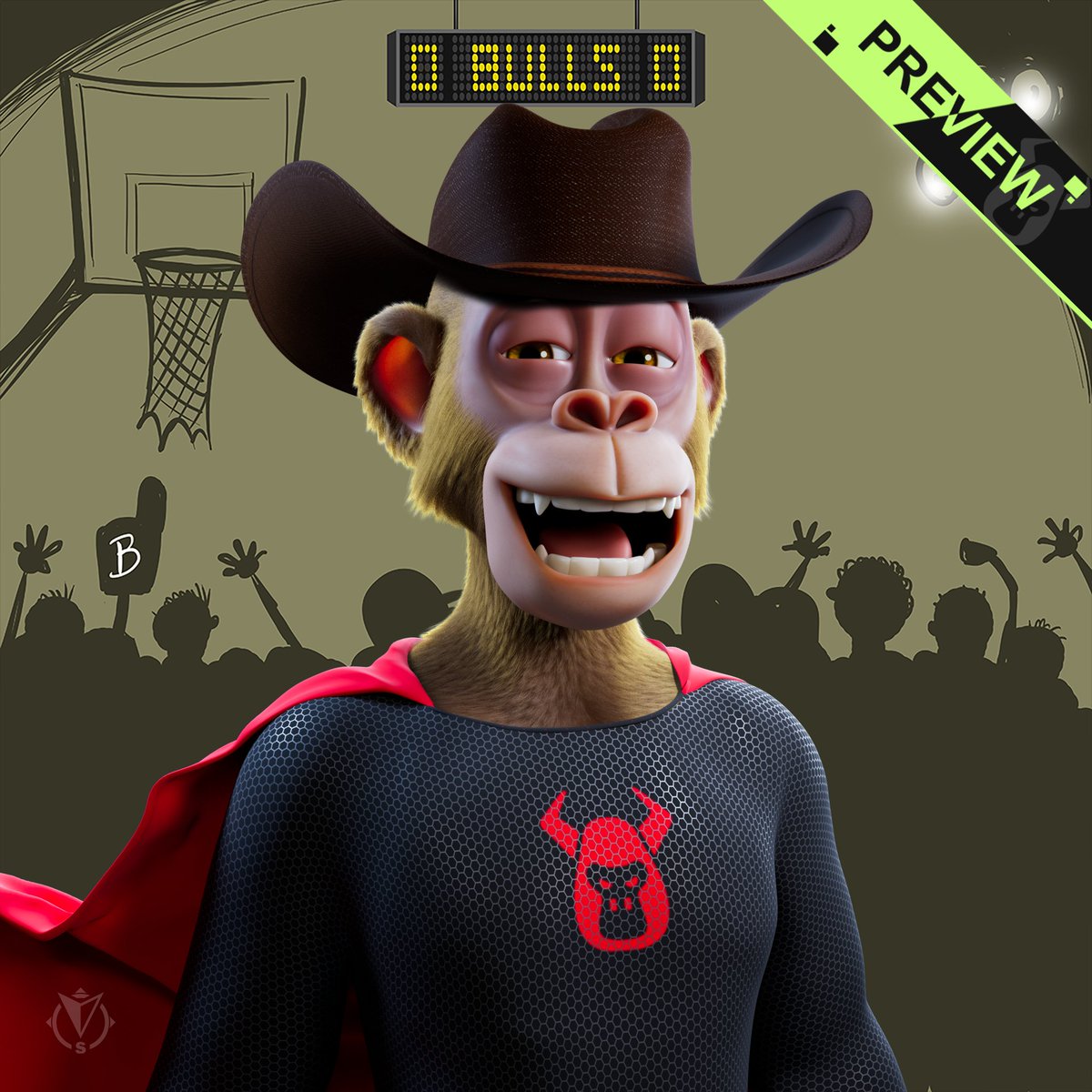 mzeli's tweet photo. We love basketball, cowboy movies and fighting crime!  

Just designed my very own #DynamicPFP using  #TheConfigurator from @BullsApesProj 

I'm loving the expression of creativity it gives me!

#BAP #DynamicNFTs  #apetraitoftheday @TankMan33169 @anthonymongiel3 @DomOfAZ @CarolaSwalm @Jp7863  https://t.co/h7rxXYxnih