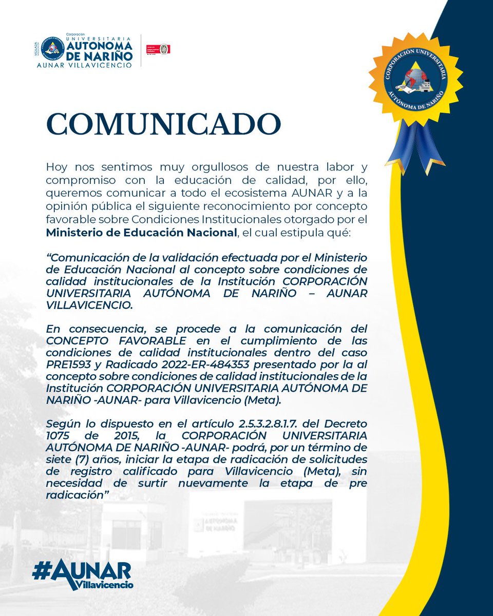 Orgullosos de este gran ecosistema que trabaja por la educación de calidad. 💙💛 #AunarVillavicencio <a href="/Mineducacion/">MinEducación</a>