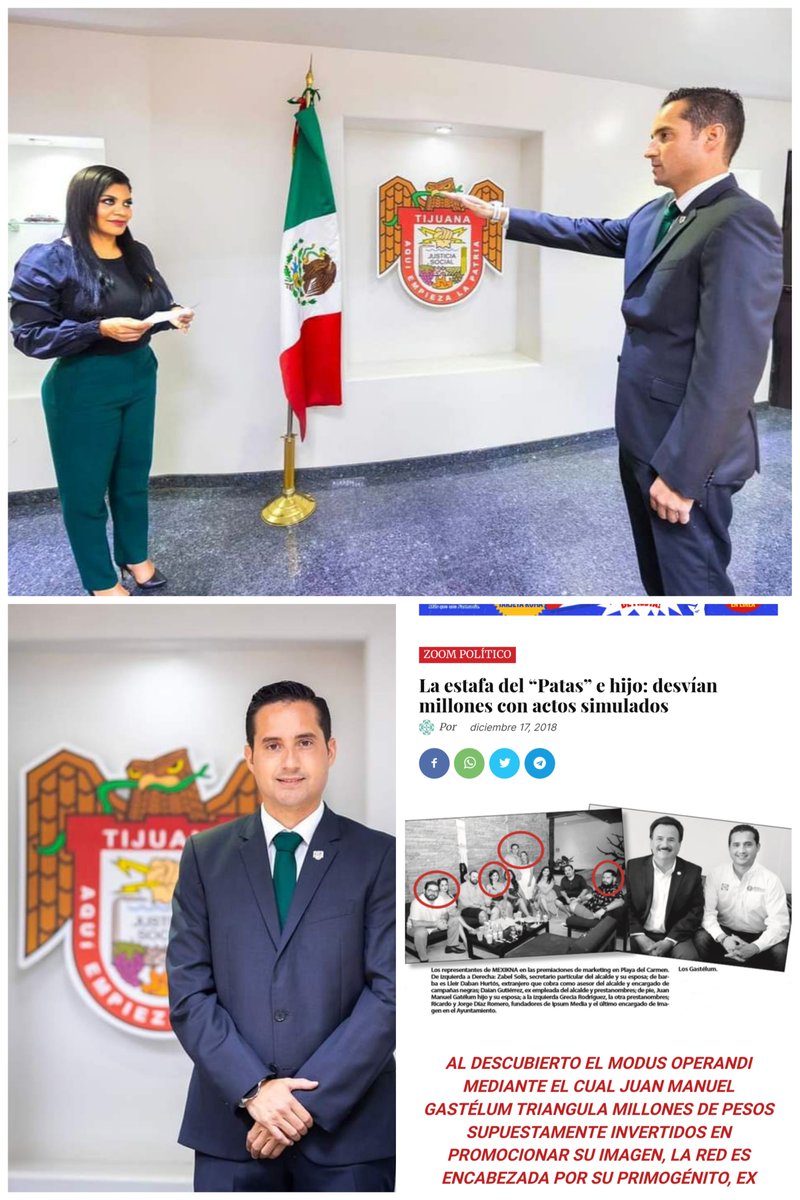 BereniceDiazG's tweet photo. #Tijuana
Acusado junto a su Papá y ex Alcalde de Tijuana, un pseudo Periodista que actualmente la administración actual de Montserrat Caballero le otorga contratos de 4 MDP para "difusión oficial" y otros más por una triángulación de recursos que asciende a $323 MDP durante la administración del "Patas". Juan Manuel Gastélum Rivera, fue nombrado Secretario Particular de la Alcaldesa Monserrat Caballero.

Triángulación de recursos:
1. https://t.co/UfAILMRf24

2. https://t.co/bYtU3sRB0g

Contrato de 4 MDP:
https://t.co/4cZbfjOuXc
