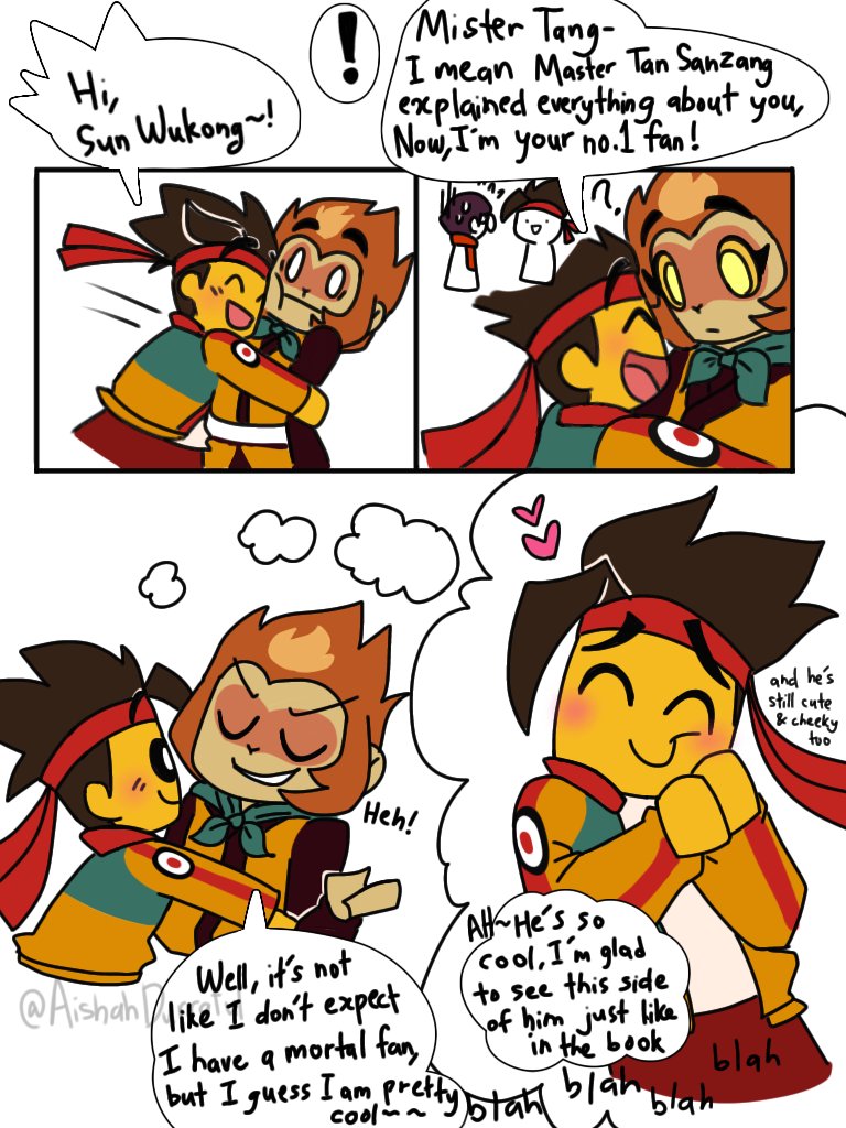 PalmyPearl's tweet photo. What happened if MK meet with amnesiac Wukong? 🤔
#peachynoodles

("Didn't expected a mortal can be this adorable...") https://t.co/zk1q3FFxR0