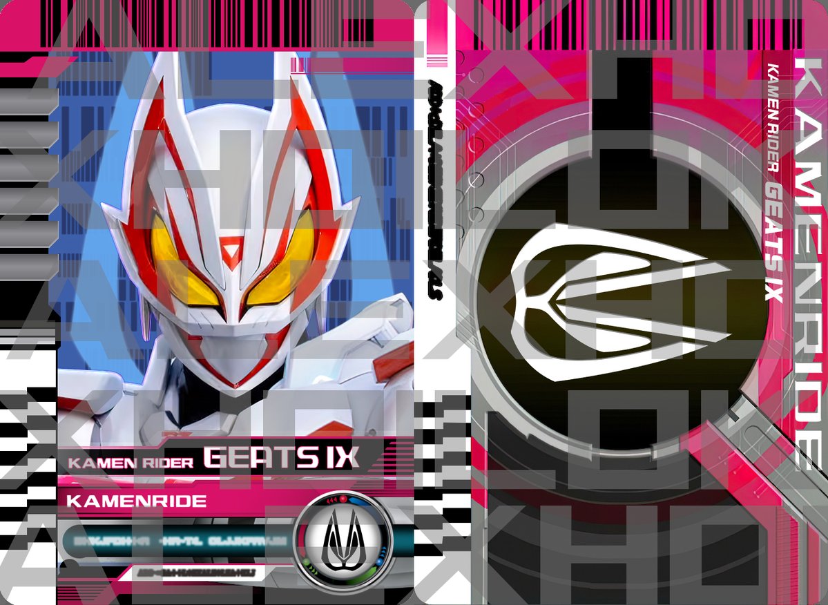Alex_HoiLok's tweet photo. End of Geats. The fourth rider of Reiwa Era.
KAMEN RIDE...GEATS! GEATS.IX~
#ライダーカード #仮面ライダーギーツ #仮面ライダーギーツIX #仮面ライダーギーツナイン #仮面ライダーディケイド #仮面ライダーゼイン #KamenRiderGeats #KamenRiderGeatsIX #KamenRiderDecade #RiderCard #DecadeCard https://t.co/kWnutmlRjC