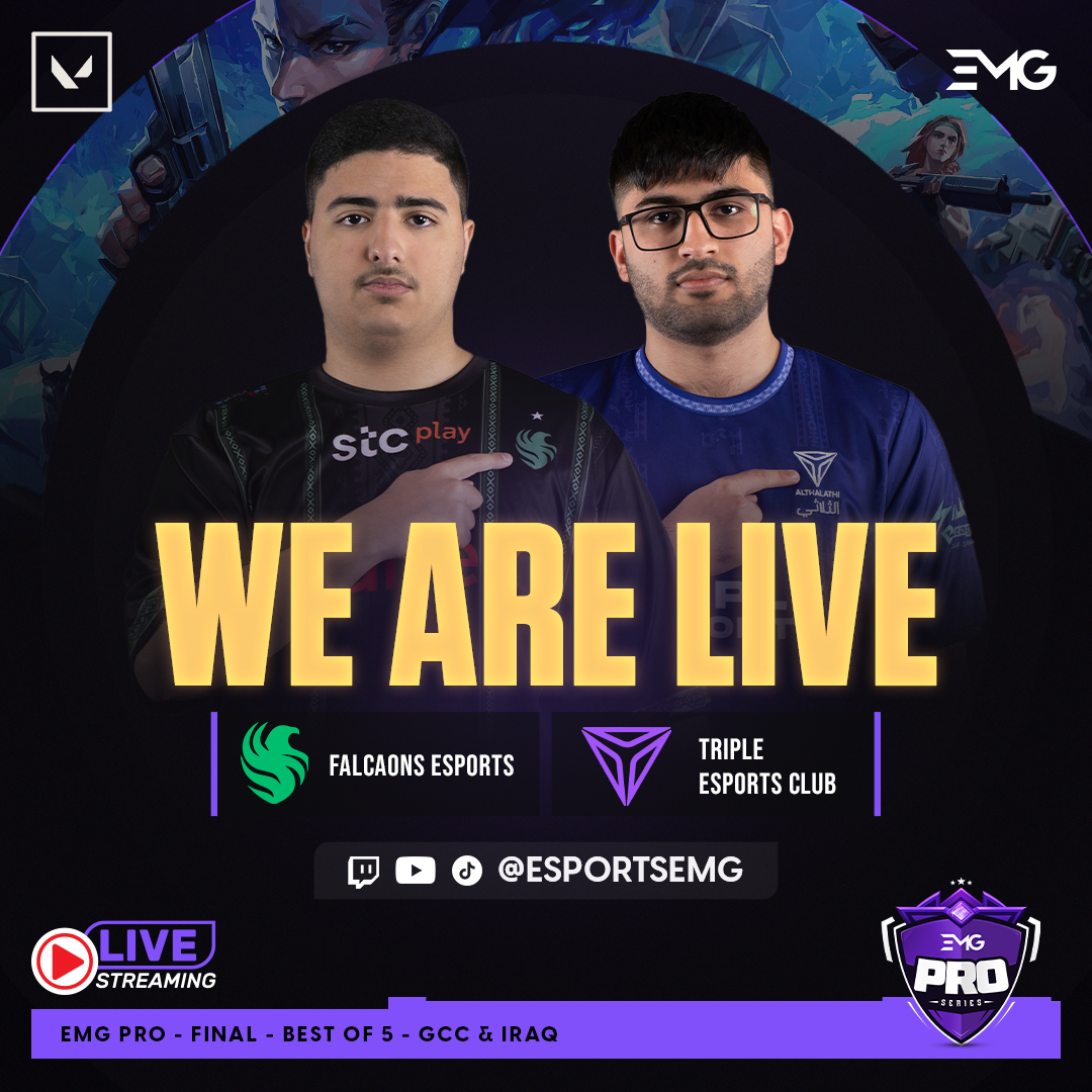 Esports Management Group (@esportsemg) on Twitter photo We are live!!
GCC & Iraq - Final Day ๐ฅ๐ฅ
Watch us on Twitch/Youtube
Link in Bio/Highlights ๐ฅ๐ฅ
<a href="/FalconsEsport/">Falcons Esports</a> @TripleeEsports
#EMG #EMGLeague #EMGPro #Valorant #Esports We are live!!
GCC & Iraq - Final Day ๐ฅ๐ฅ
Watch us on Twitch/Youtube
Link in Bio/Highlights ๐ฅ๐ฅ
<a href="/FalconsEsport/">Falcons Esports</a> @TripleeEsports
#EMG #EMGLeague #EMGPro #Valorant #Esports