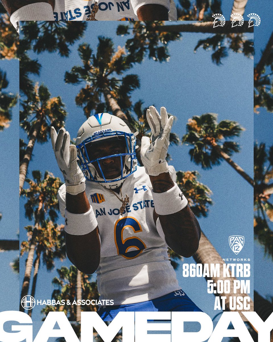 SanJoseStateFB's tweet photo. It all starts today.

🆚 USC
⏱️5:00 pm PST
📺PAC 12 Network
📻860AM KTRB
📍Los Angeles, Ca

@HabbasLaw 

#ClimbTheMountain | #AllSpartans https://t.co/nvTao089t6