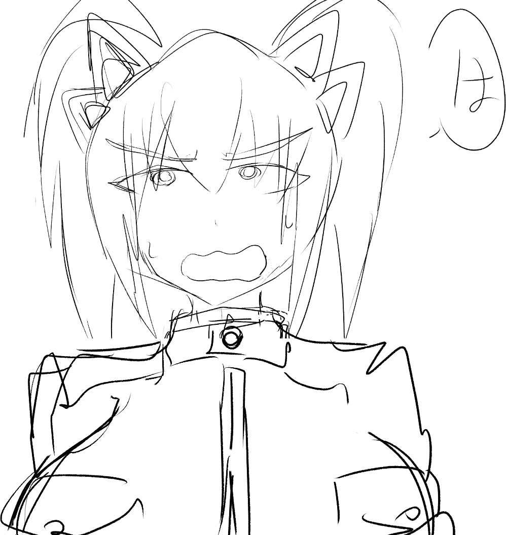 これはボツにした絵(かっこいい骨太ロボに乗れると思ったらガンメンだったメカニックちゃん) 