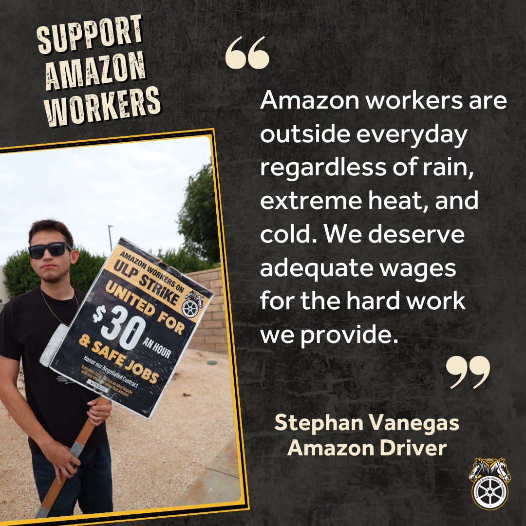amazonteamsters's tweet photo. We are fighting for fair wages at Amazon. Do you work at Amazon too? Join us! https://t.co/5WVxKQ94iW https://t.co/aQhNEW2WpL