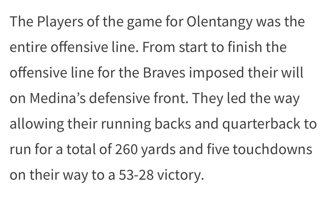 OHSBravesFB's tweet photo. Thanks for covering the Braves at Medina! @SportsKee1 https://t.co/9M6j2KFjmV
