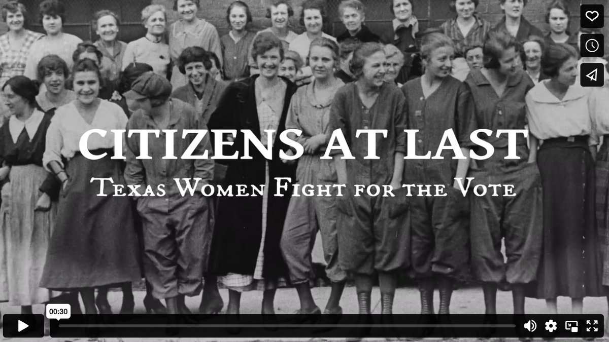 We celebrate Women's Equality Day, commemorating the 1920 adoption of the 19th Amendment. Check out #TEXASMoody faculty Nancy Schiesari's doc 'Citizens at Last,' about the crucial role Texas women played in the long struggle for equal voting rights. citizensatlastfilm.com/stream