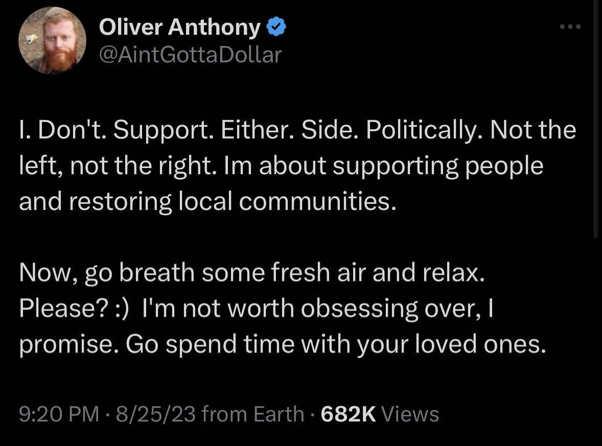 shoe0nhead's tweet photo. this poor fuckin guy is being swarmed right now by the most Direction-Brained retards on this website

the left branded him a secret confederate fascist while the right is acting like they own him &amp; was betrayed by him for not living up to the strawman they created of him https://t.co/GwfR6mUsap