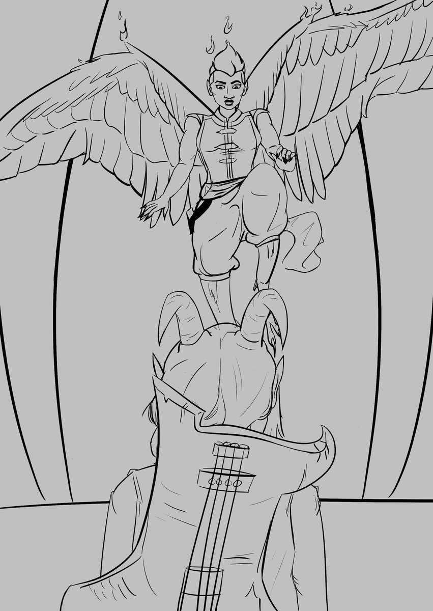heyitsphoenixx's tweet photo. one more peek at ayda comic wip (seen here: gayest meetcute in herstory) #d20 #dimension20 #d20fantasyhigh #fantasyhigh #d20fanart #aydaaguefort #figfaeth #figayda #art #drawing #digitalart #wip https://t.co/fLsq9GkC1K