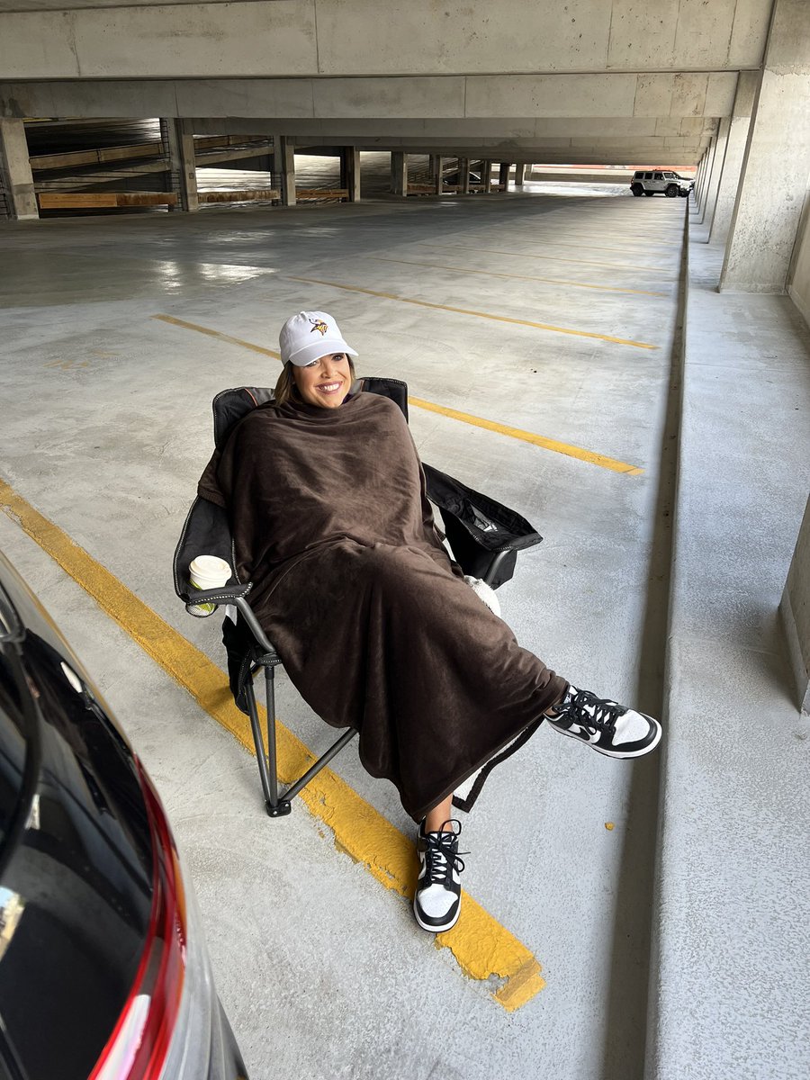 The wife getting her tailgate on! I did explain to her it’s August #SKOL