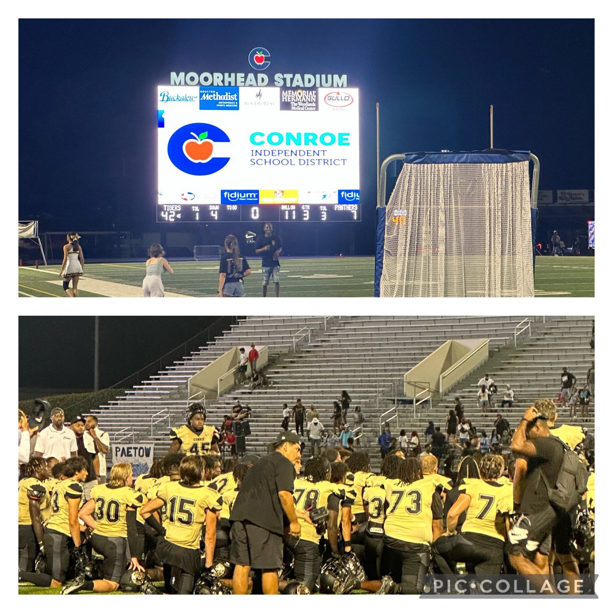 The weekend is off to a great start! A Conroe Tiger Football WIN last night and a Conroe Tiger Girls Water Polo WIN this morning❣️💛🤍🖤 #SicEmTigers
