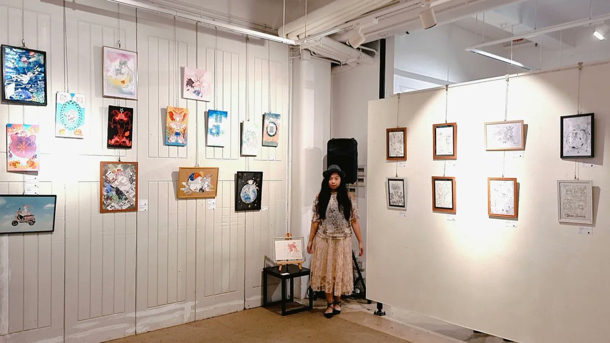 unicorndreamshk's tweet photo. 私たち「ユニコーン　ドゥリームズ」主催者であるのスポン���ーに加え、「Young Talent香港IP」としてもこの大規模なアートイベントに参加し、数十人の地元の若いアーティストやアーティストと一緒に活動しています2つの大学 機関の卒業生が一緒に参加し、会場には100点以上の作品が展示されました💗 https://t.co/8O26ANWTHe